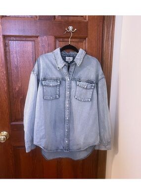 TUCKERNUCK Acid Wash Denim Parker Shacket Jacket NWT Size S